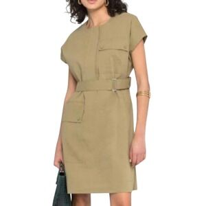 NWT Theory Linen Crewneck Utility Dress, SZ 8‎